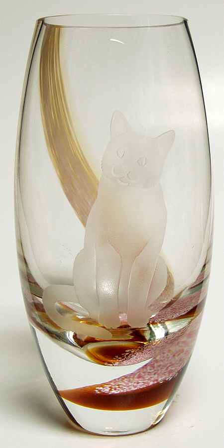 Images Collection Cats Barrel Vase - Boxed by Caithness-1