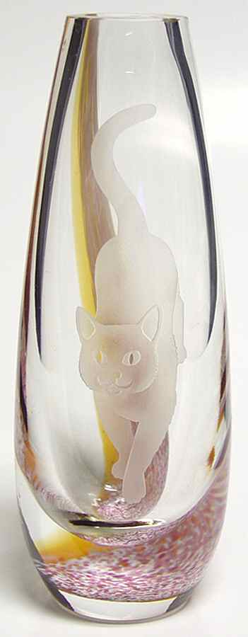 Images Collection Cats Teardrop Vase - Boxed by Caithness-1