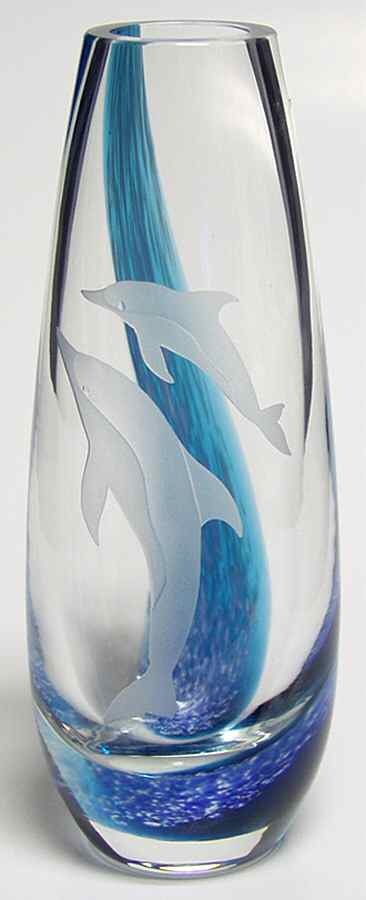 Images Collection Dolphin Teardrop Vase - No Box by Caithness-1
