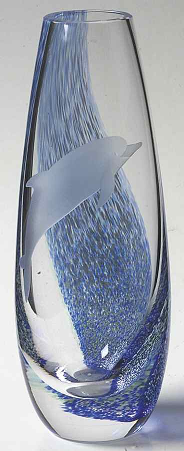 Images Collection 7" Dolphin Teardrop Vase - Boxed by Caithness-1