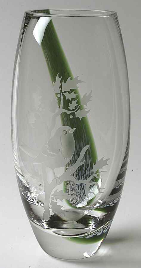 Images Collection 8" Robin Barrel Vase - No Box by Caithness-1