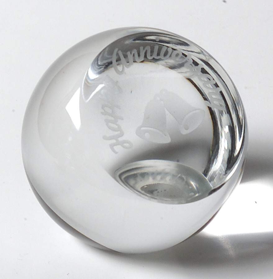 Occasions Paperweight Collection 1 3/4" Gems:Happy Anniversary-Silver - Boxed by Caithness-1