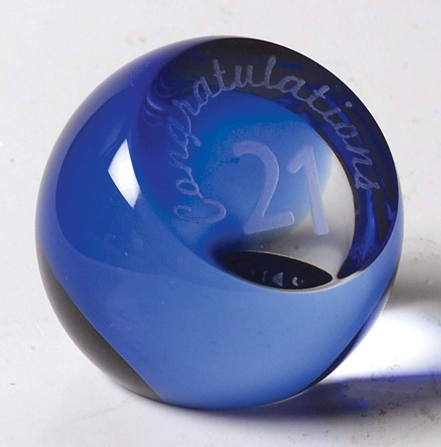 Occasions Paperweight Collection 1 3/4" Gems:Congratulations 21st - No Box by Caithness-1