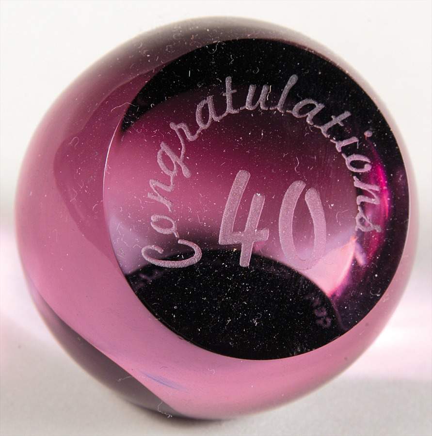Occasions Paperweight Collection Gems:Congratulations 40th - Boxed by Caithness-1