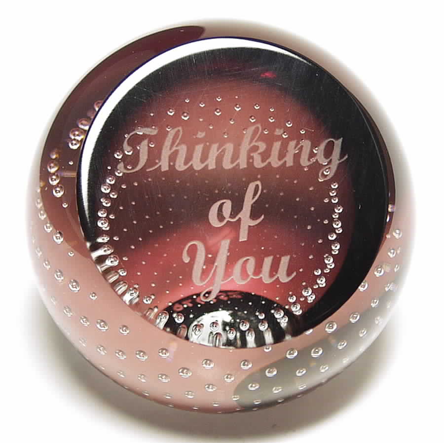 Occasions Paperweight Collection 2 1/2" Sentiments:Thinking Of You - Boxed by Caithness-1