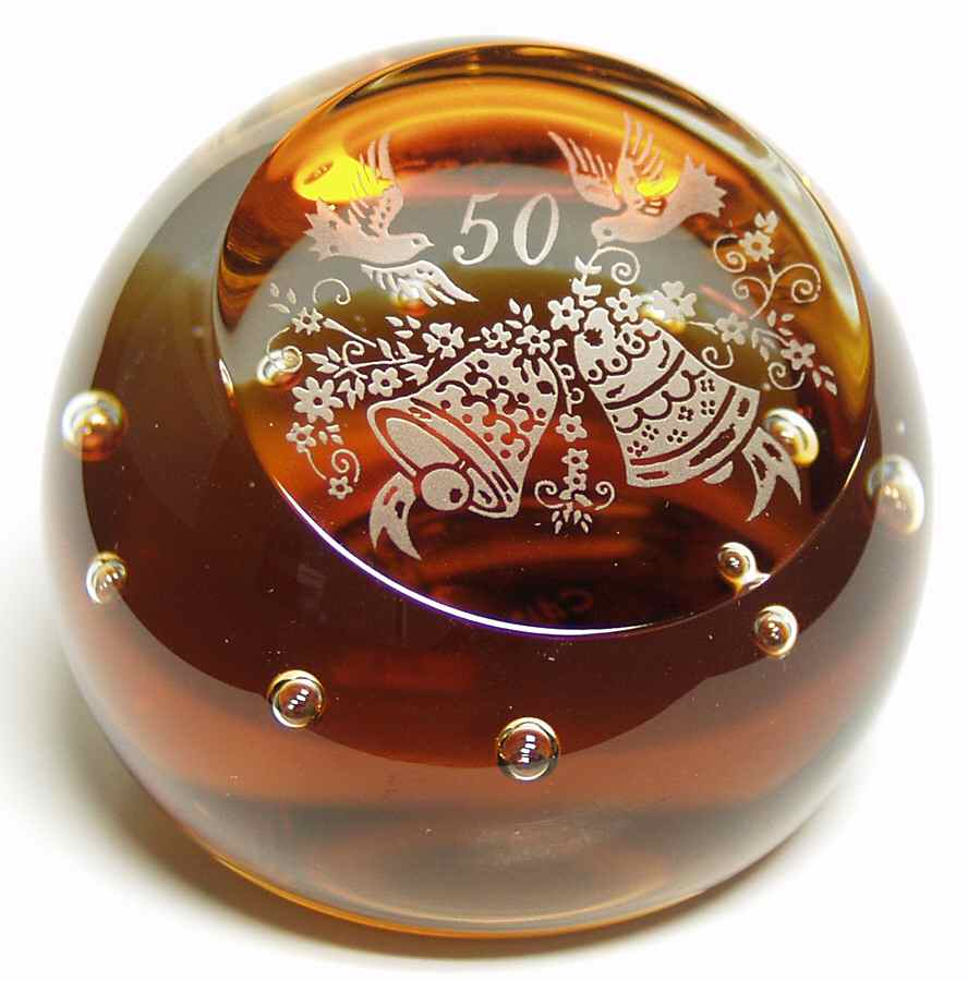 Occasions Paperweight Collection Celebration Gold - Boxed by Caithness-1