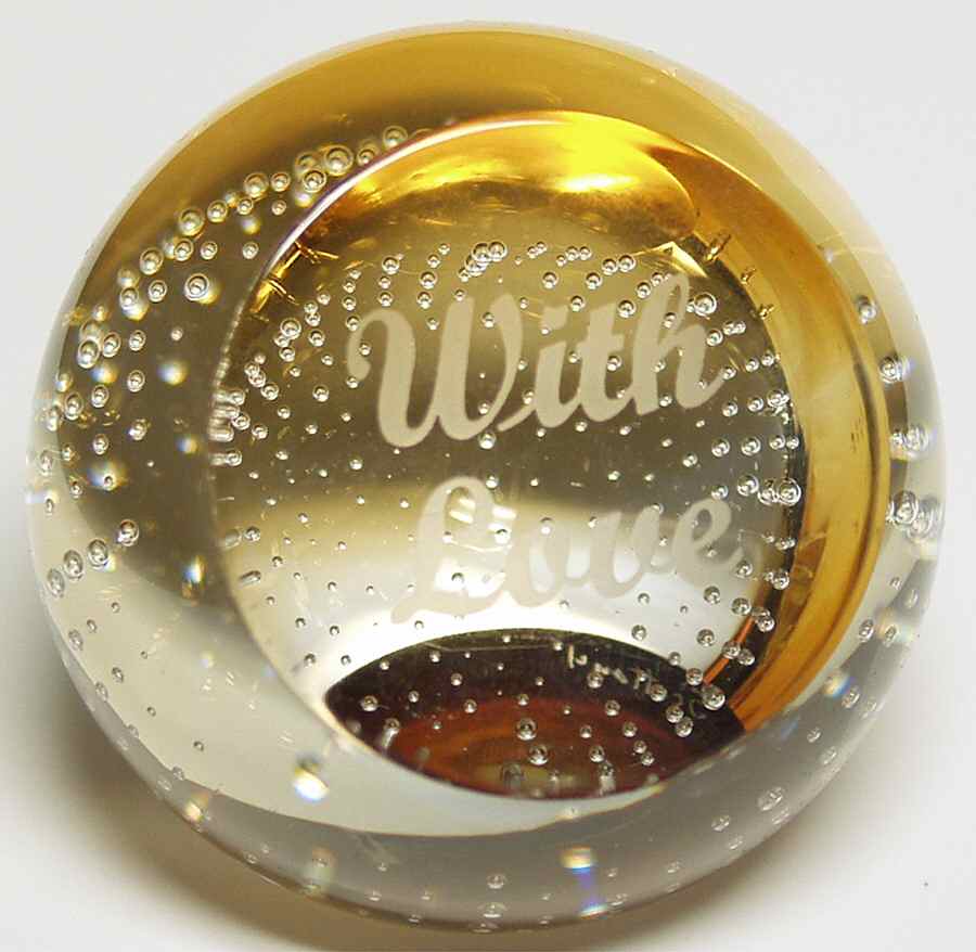 Occasions Paperweight Collection 2 1/2" Sentiments:With Love - With Box by Caithness-1