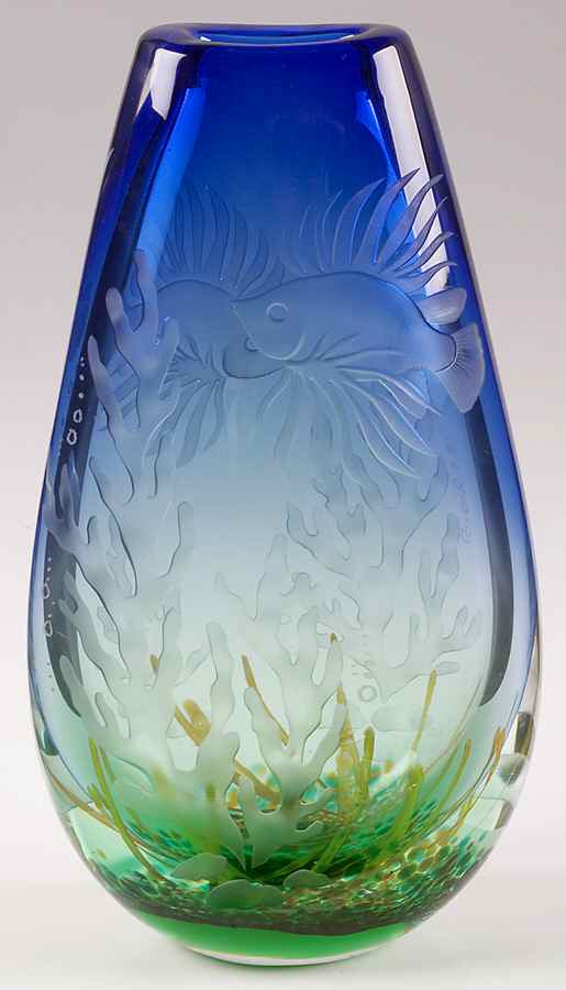 Caithness Giftware Coral Lion Fish Large Vase - No Box by Caithness-1
