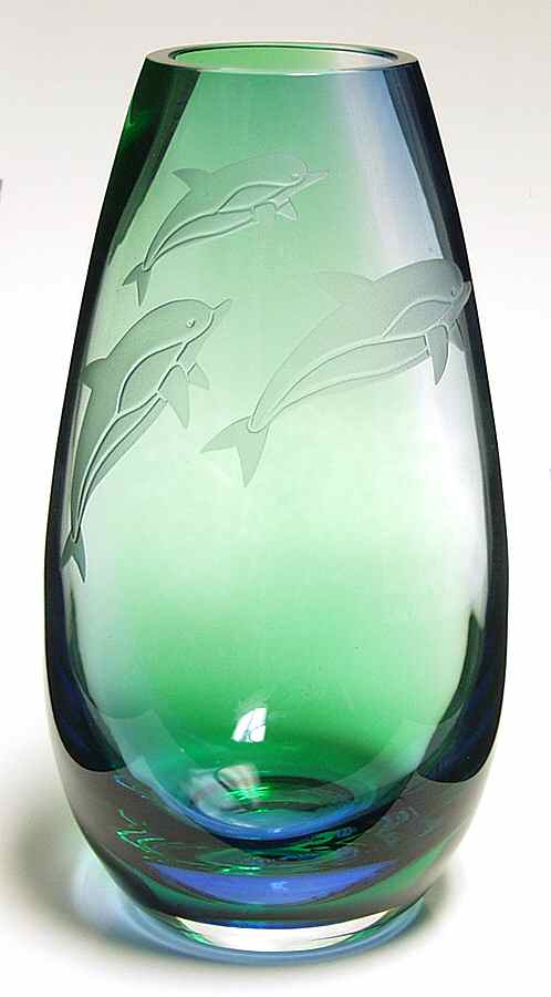 Caithness Giftware Spirit Of The Sea Dolphin Posey Vase - Boxed by Caithness-1