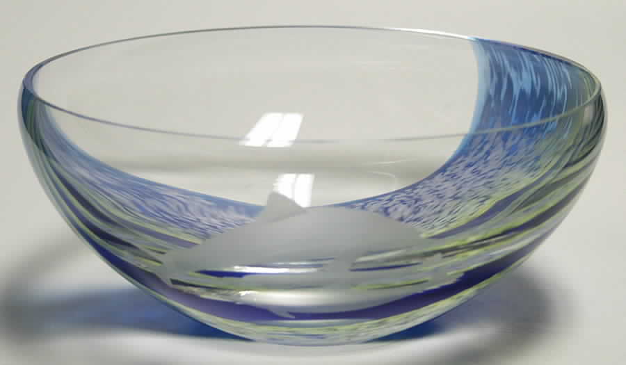 Northern Lights Collection Dolphin Bowl - Boxed by Caithness-1