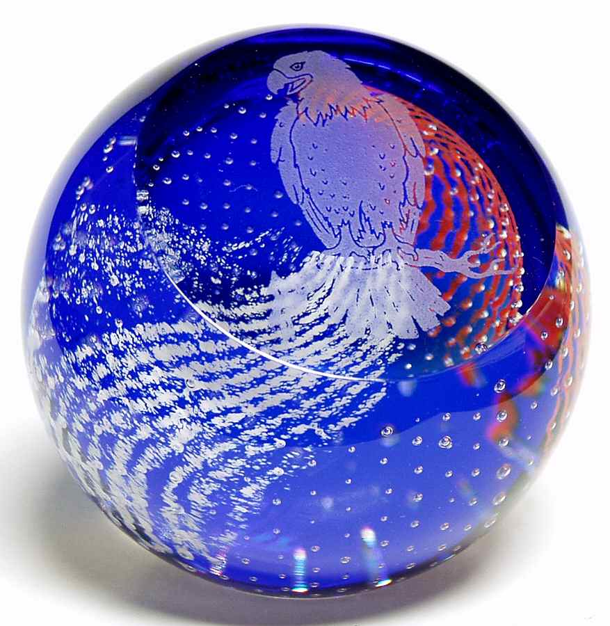 Northern Lights Collection Eagle Perched Paperweight - Boxed by Caithness-1