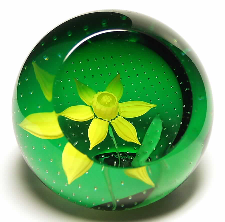 The Floral Year Paperweight April-Daffodil - Boxed by Caithness-1