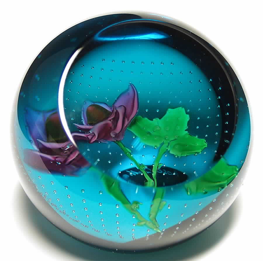 The Floral Year Paperweight June-Rose - Boxed by Caithness-1