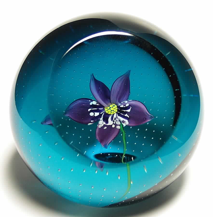The Floral Year Paperweight July-Pansy - No Box by Caithness-1