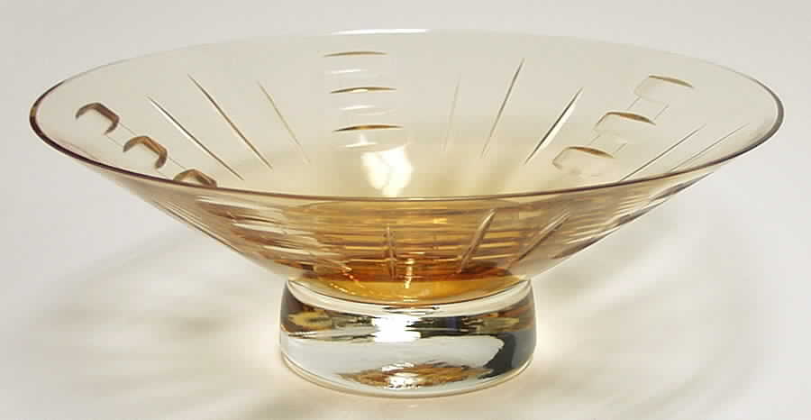 Art Deco Collection 11 1/2" Manhattan Low Bowl-Gold - No Box by Caithness-1