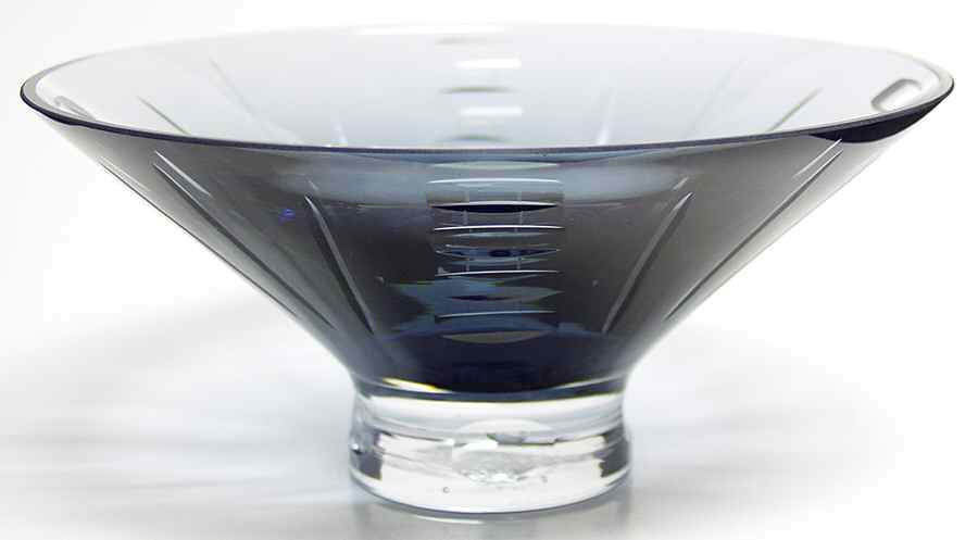 Art Deco Collection 11 1/2" Manhattan Low Bowl-Blu - No Box by Caithness-1