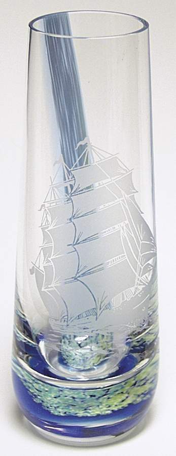 Clipper Ship Collection 9" Straight Vase - Boxed by Caithness-1