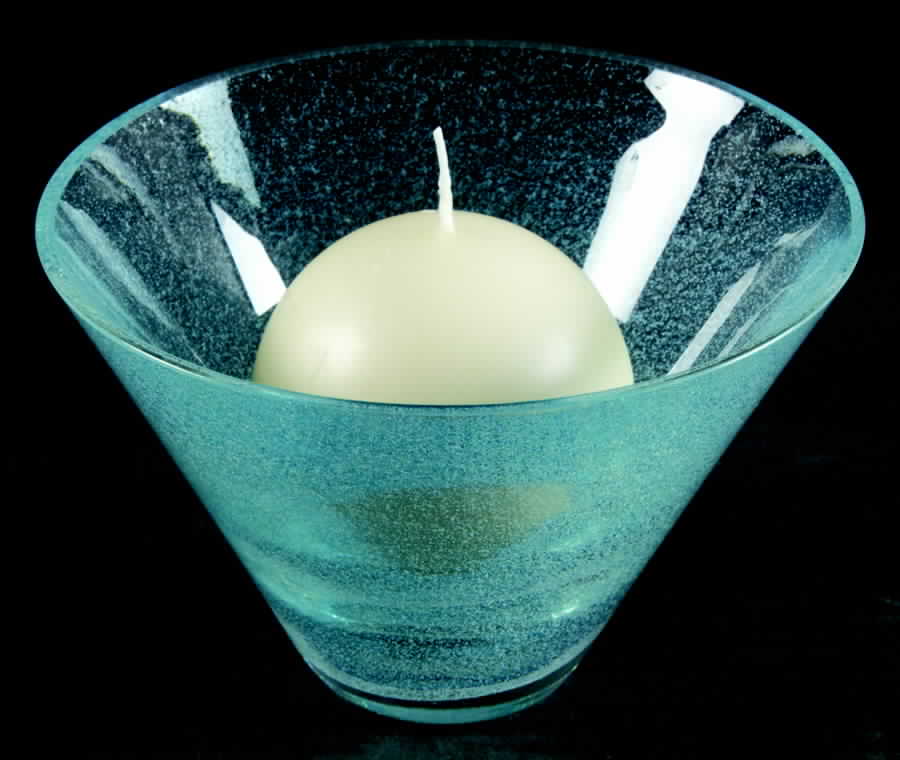 Crush Collection 6 1/2" Candle Bowl-Spearmint - Boxed by Caithness-1