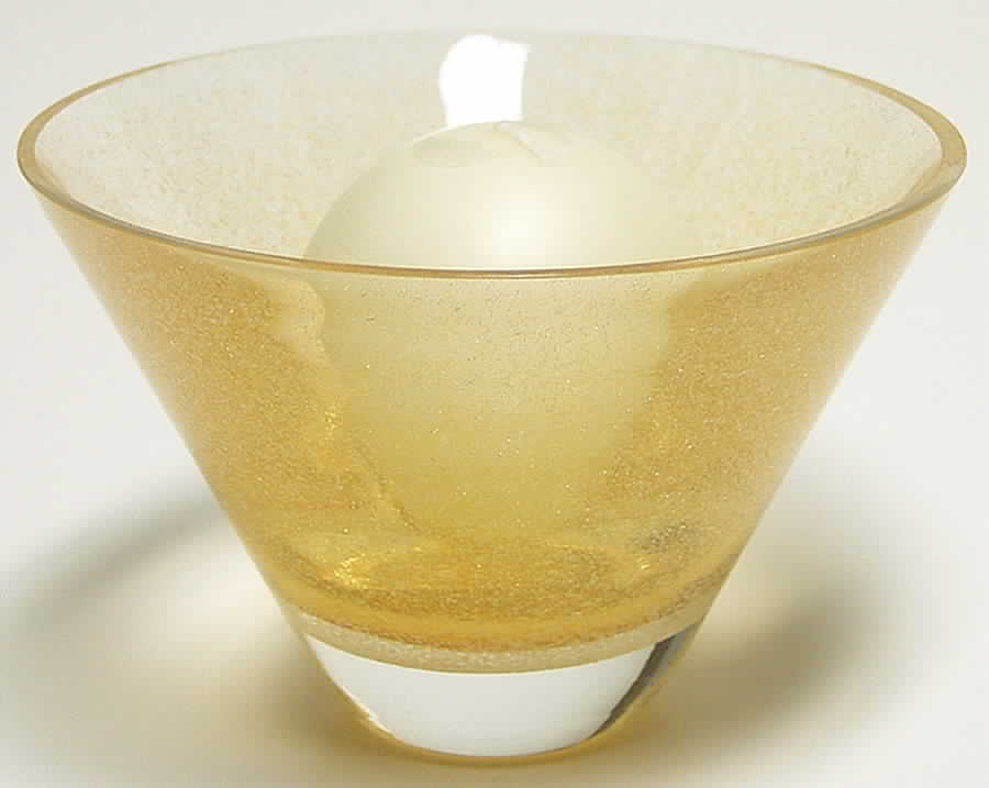 Crush Collection 6 1/2" Candle Bowl-Papaya - Boxed by Caithness-1