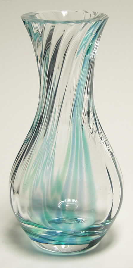 Flamenco Collection 6 1/2" Flower Vase-Aquamarine - No Box by Caithness-1