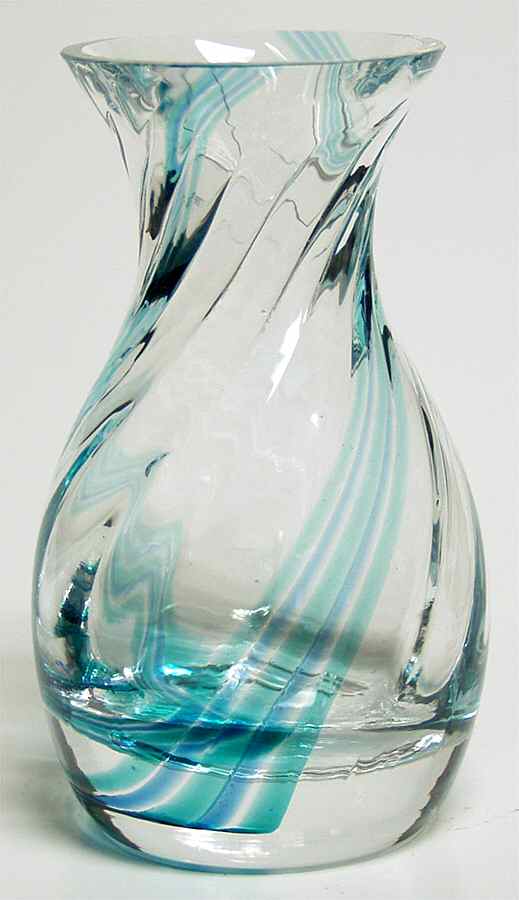 Flamenco Collection 4 1/2" Daisy Vase-Aquamarine - No Box by Caithness-1
