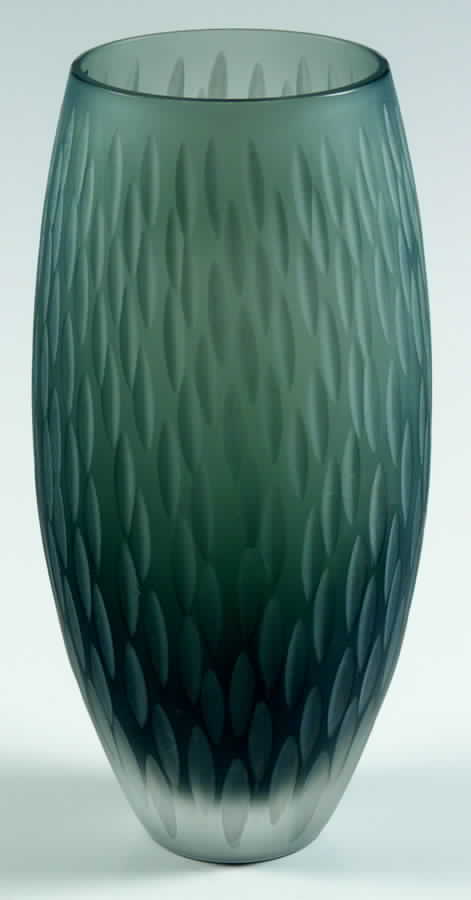 Rough Cuts Collection 9" Medium Barrel Vase-Smoke - Boxed by Caithness-1