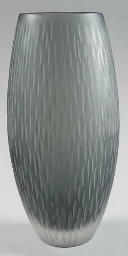 Rough Cuts Collection 10 1/4" Large Barrel Vase-Smoke - Boxed by Caithness-1