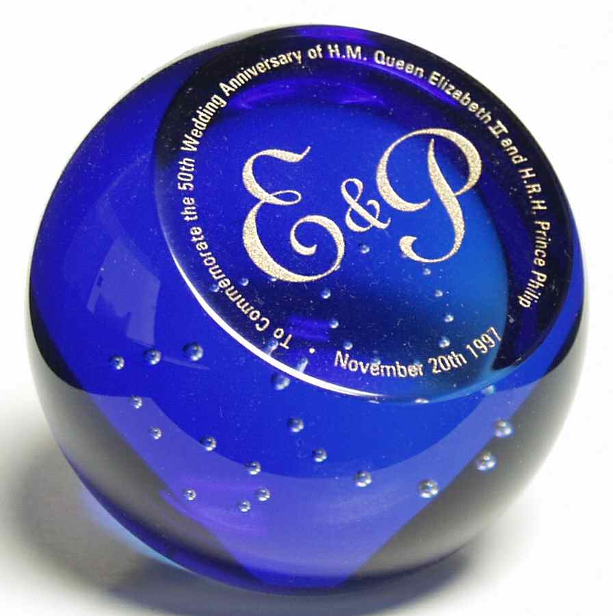 Golden Jubilee Collection Royal Golden Wedding-E & P - Boxed by Caithness-1