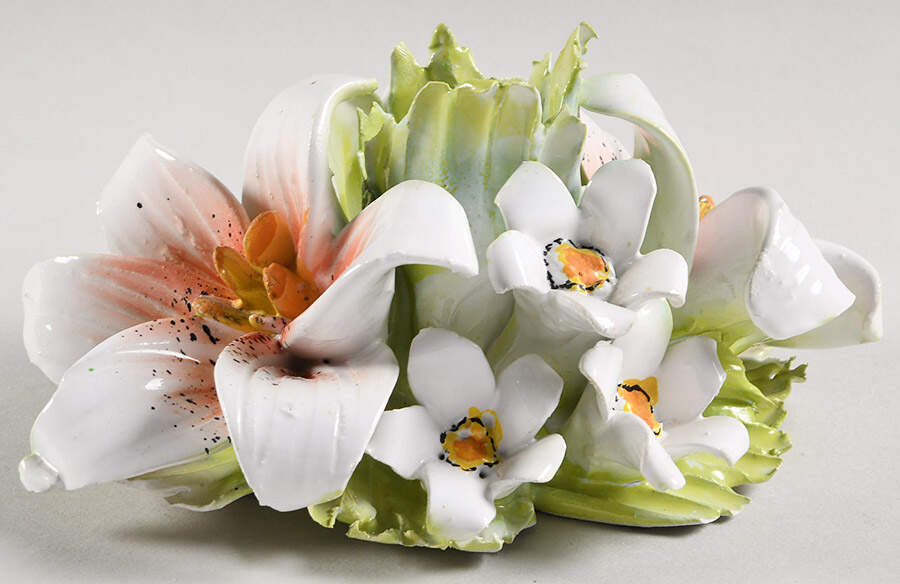 Capodimonte Giftware White Dogwoods Candleholder - No Box by Capodimonte-1