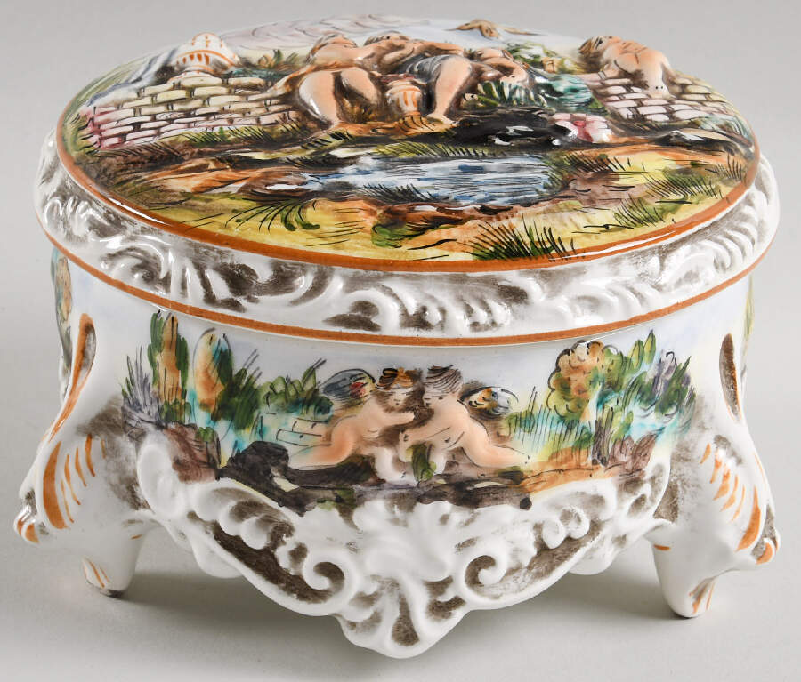 Capodimonte Giftware Cherubs ,Brick Wall,Stream - No Box by Capodimonte-1