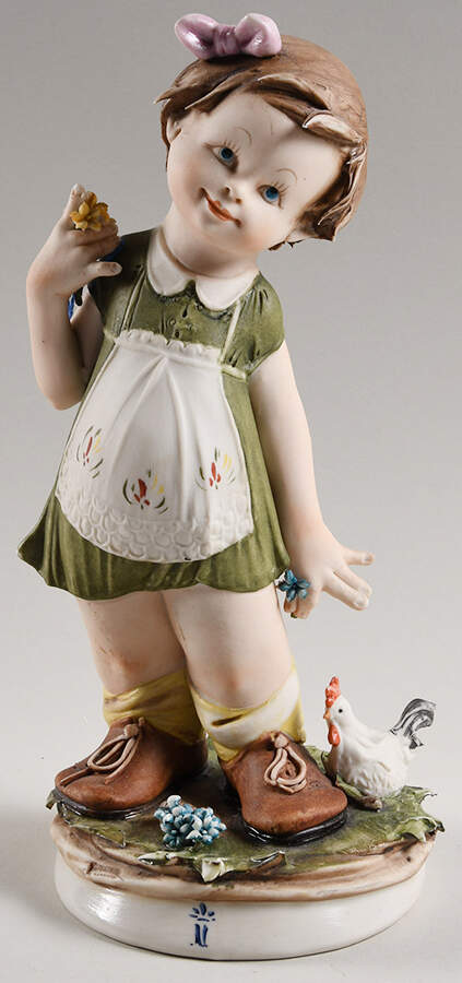 Capodimonte Giftware Girl With Chicken - No Box 258 by Capodimonte-1