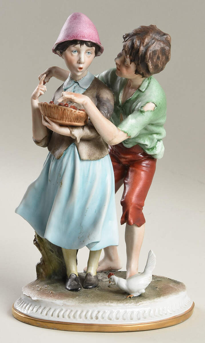Capodimonte Giftware Girl And Boy Picking Berries - No Box by Capodimonte-1
