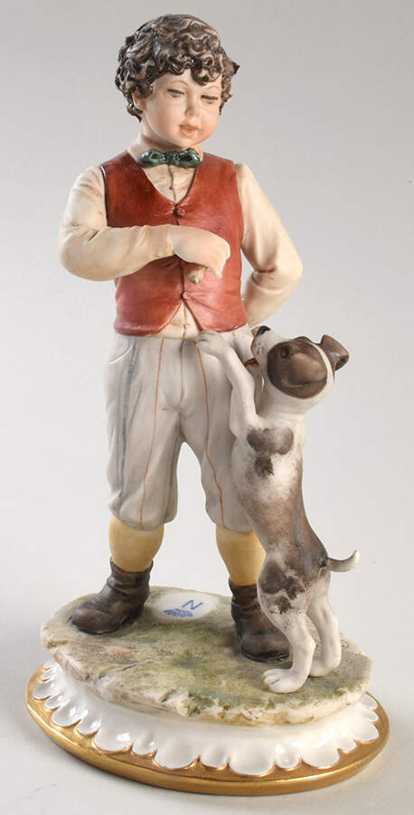 Capodimonte Giftware Boy And Dog-Sandro Maggicani - No Box by Capodimonte-1