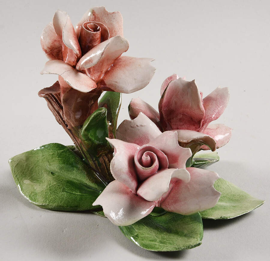 Capodimonte Giftware Three Pink Roses - No Box by Capodimonte-1