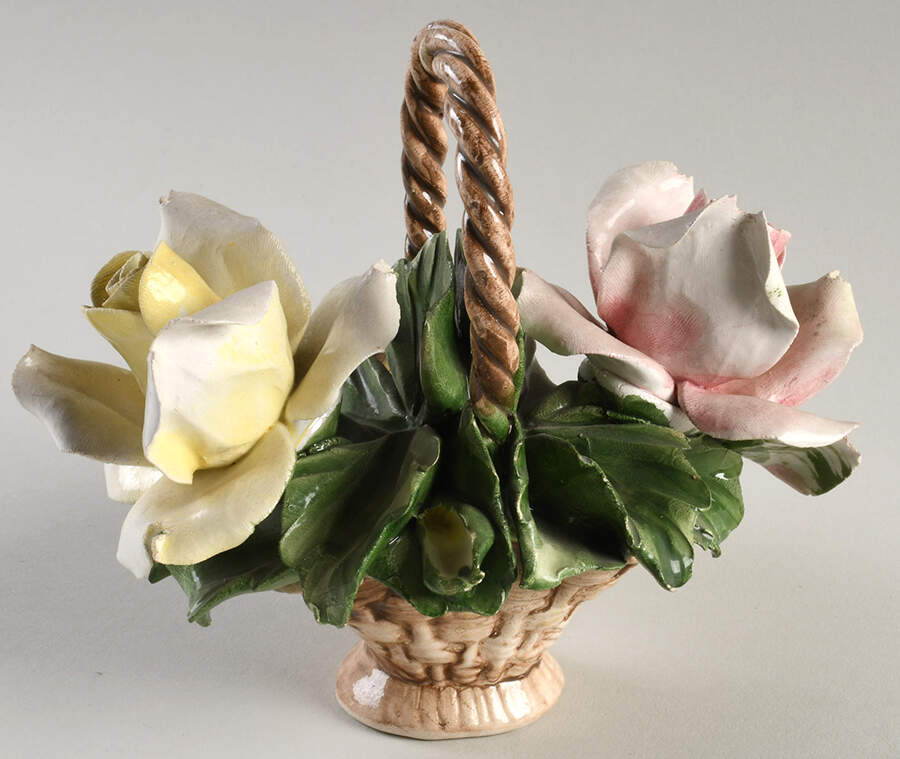 Capodimonte Giftware Roses In Basket - No Box by Capodimonte-1