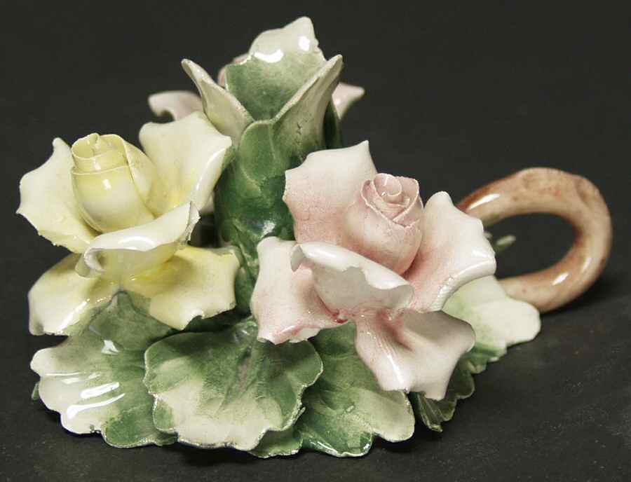Capodimonte Giftware Small Floral Candlestick - No Box by Capodimonte-1