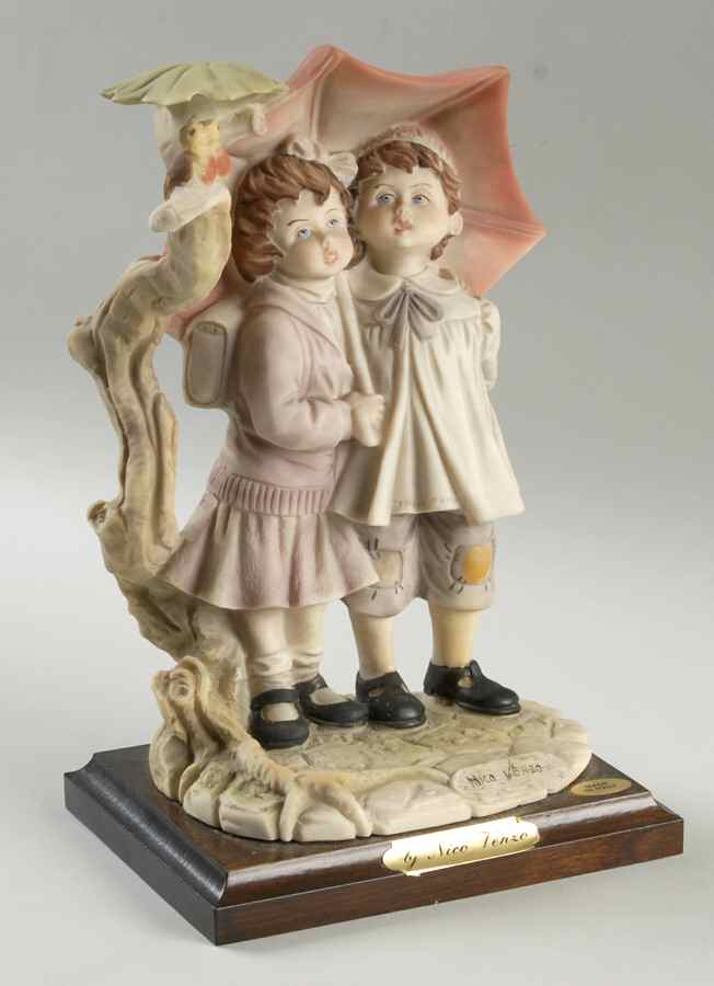 Capodimonte Giftware Boy & Girl Under Umbrella - No Box by Capodimonte-1
