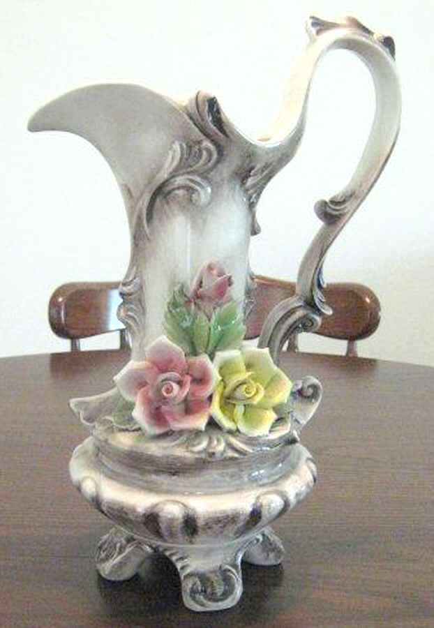 Capodimonte Giftware Pitcher-Red & Yellow Rose - No Box by Capodimonte-1