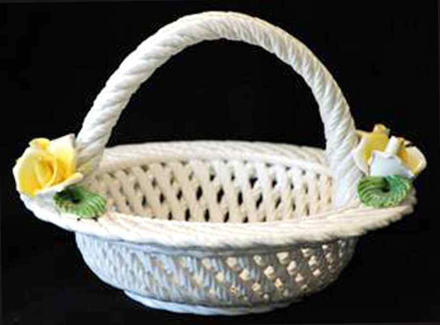 Capodimonte Giftware Wicker Basket W/ Yellow Rose - No Box by Capodimonte-1