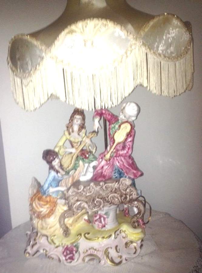 Capodimonte Giftware Musical Couple Lamp W/ Shade - No Box by Capodimonte-1