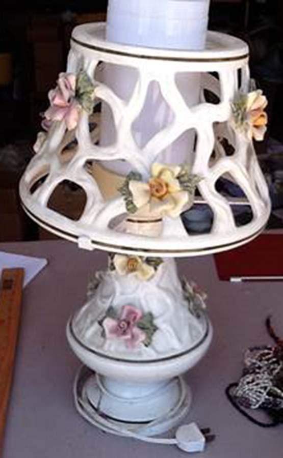 Capodimonte Giftware Lamp-Pink&Yellow  Floral - No Box by Capodimonte-1