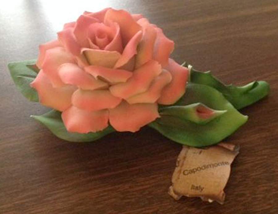 Capodimonte Giftware Pink Rose & Bud - No Box by Capodimonte-1