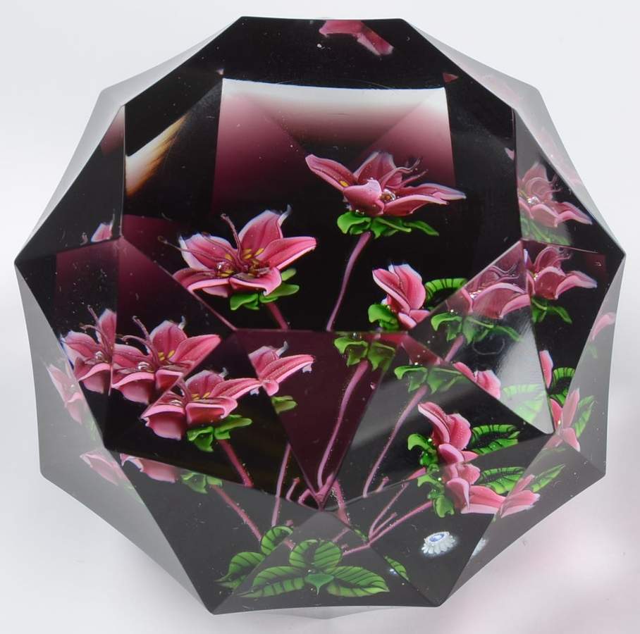 Whitefriars Paperweights Pink Rhododendron - No Box by Caithness-1