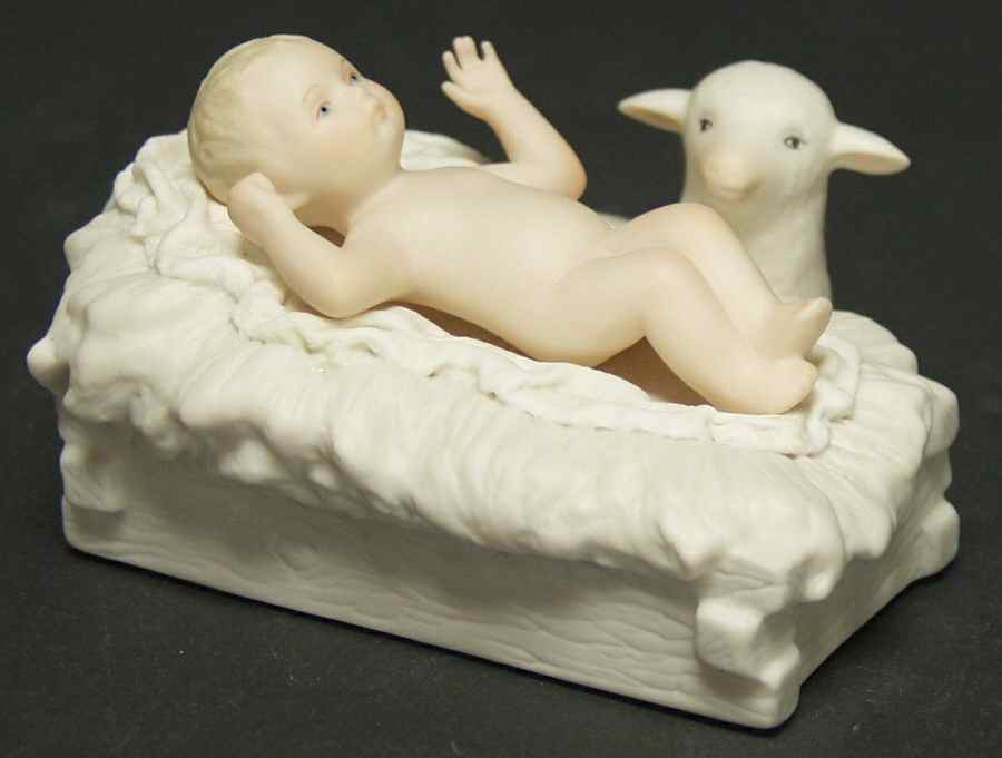 The First Christmas Nativity Baby Jesus With Lamb (1 Piece) - No Box by Cybis-1