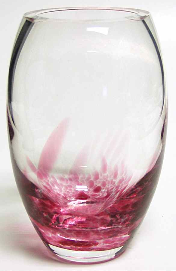 Mosaic Collection 6 1/2" Barrel Vase-Ruby - No Box by Caithness-1