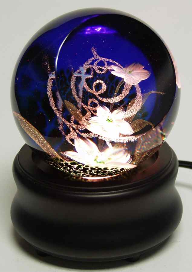Fantasia Collection Floral Awakening W/ Light Base - No Box by Caithness-1