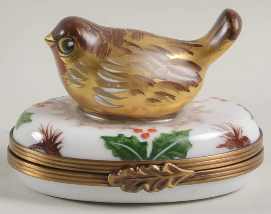 Chamart Exclusives Limoges Box Bird And Holly - No Box by Chamart Exclusives-1