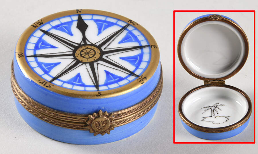 Chamart Exclusives Limoges Box Blue Compas - No Box by Chamart Exclusives-1