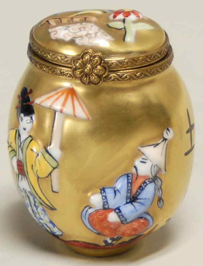 Chamart Exclusives Limoges Box Oriental Pot-Gold - No Box by Chamart Exclusives-1