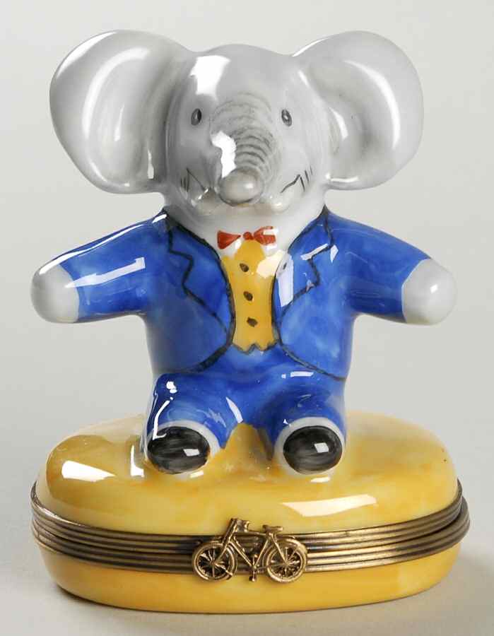 Chamart Exclusives Limoges Box Dressed Elephant-Blue - With Box by Chamart Exclusives-1